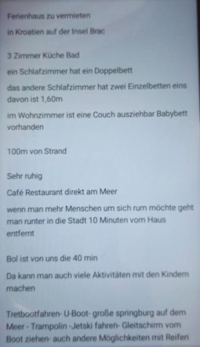 Ferienhaus Kroatien am Meer auf der Insel Brac